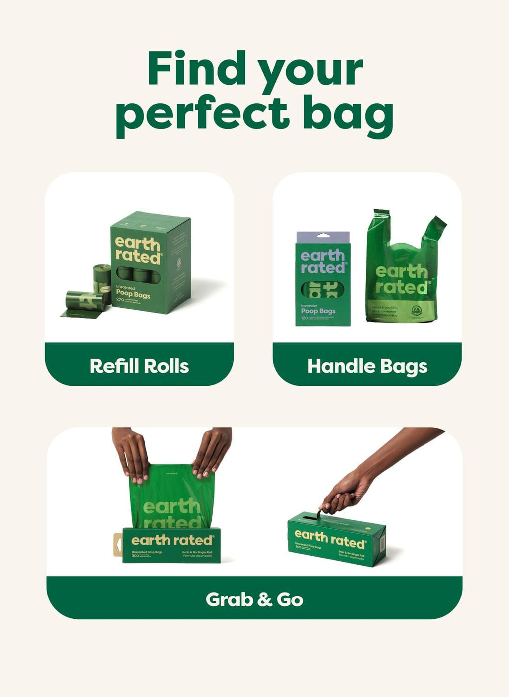 Earth Rated Dog Poop Bags on Refill Rolls, 280 Bags, Peach & Lotus | Guaranteed Leak Proof and Extra Thick Waste Bag Refill Rolls
