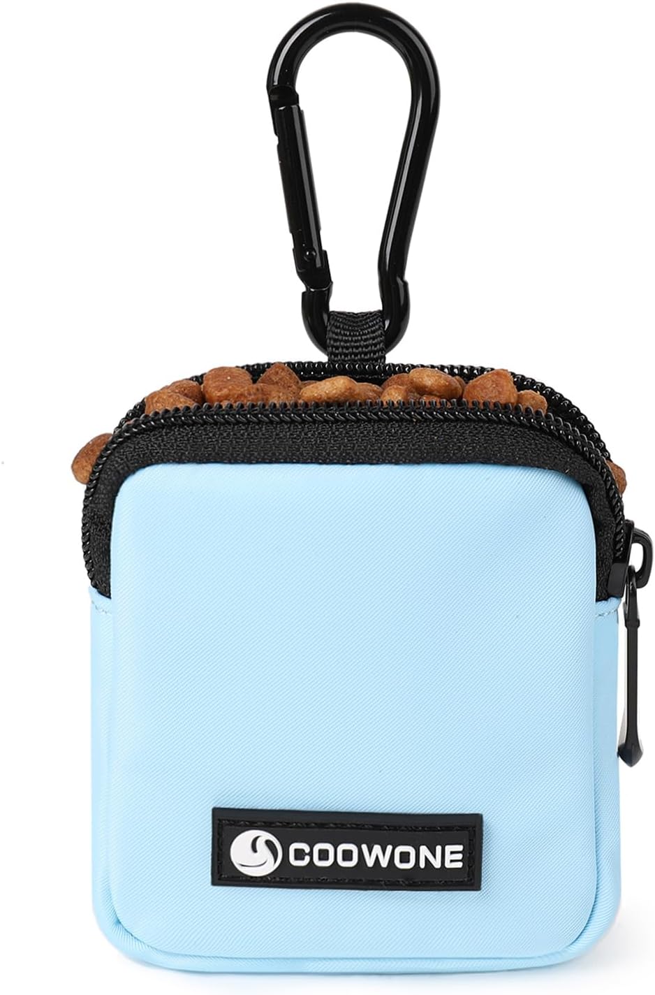 Dog Treat Pouch Pocket Sized Pet Puppy Training Pouch for Dog Training Behavior Aids, Waterproof Nylon Fabric Dog Poop Bag Holder, Hands Free Dog Walking Bag with Metal Carabiner (Blue)
