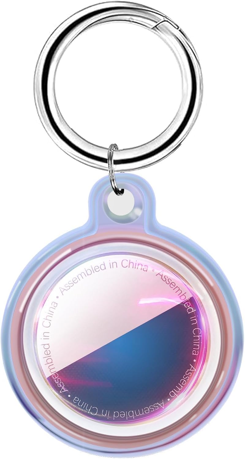 IPX8 Waterproof Case for AirTag 2nd Gen (2026) & 1st Gen, Full Body Holder Keychain, Anti-Scratch Cover for Apple for Air Tags, Luggage, Pet Collar, Car Keys, Kids, Pink Colorful