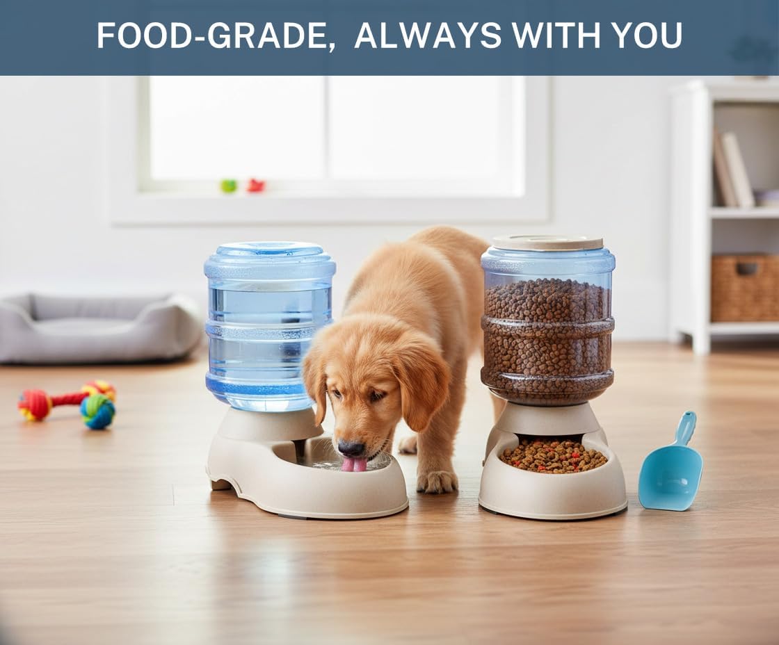 Automatic Cat & Dog Feeder and Water Dispenser Set with Scoop