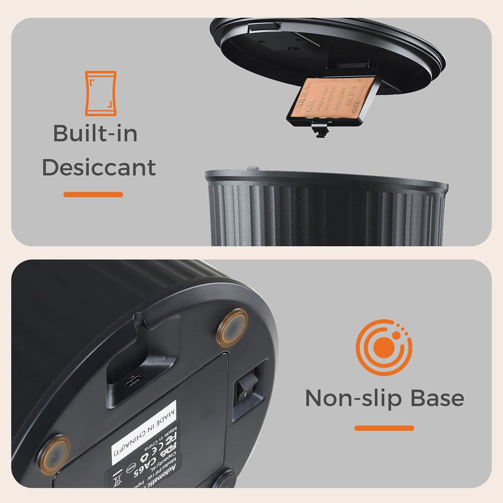 Sweetcrispy Automatic Cat Feeder, 4L Cat Food Dispenser with APP - Black