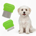 Pets&Goods Tear Stain & Flea Remover Comb Set for Dogs & Cats – Stainless Steel Eye Grooming Tool for Stains, Crust & Mucus – Gentle, Safe, Reusable – Pack of 2 (Green)