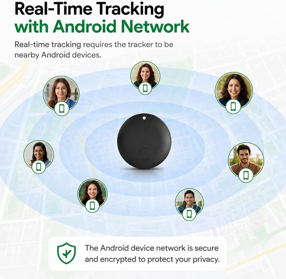 Cat GPS Tracker for Android – Google Find Hub Pet Tracker for Cats, No Subscription, IP67 Waterproof GPS para Gatos, Replaceable 1-Year Battery (Location Reported by Nearby Android Devices) (Black)