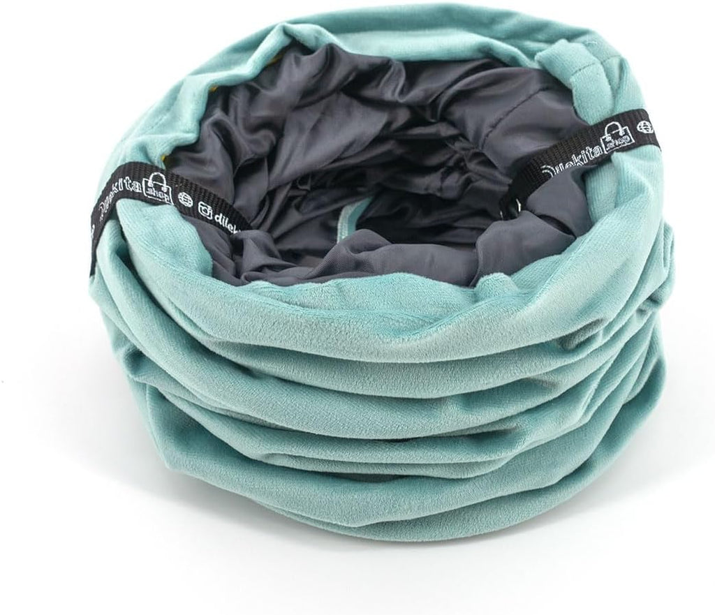 Velvet Fabric - Foldable/Collapsible - 140x25 cm (55.12x9.84 Inches) Cat Tunnel (Baby Blue)