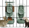 Lemtrflo Rabbit Feeder, Bunny Water Bottle Dispenser, Pet Cage Food Bowl