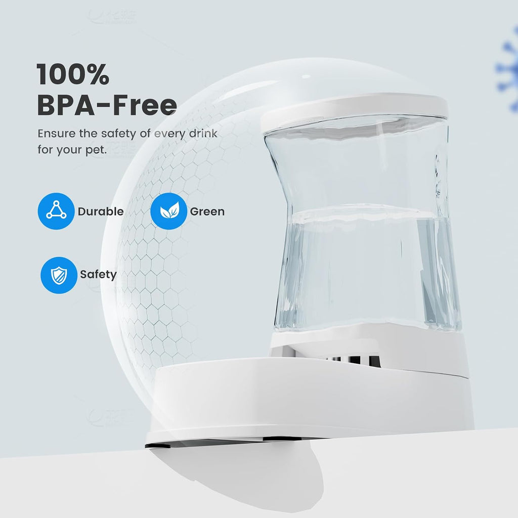 Gardner Pet 1.0Gal Gravity Automatic Dog Water Bowl Dispenser 100% BPA Free(White)