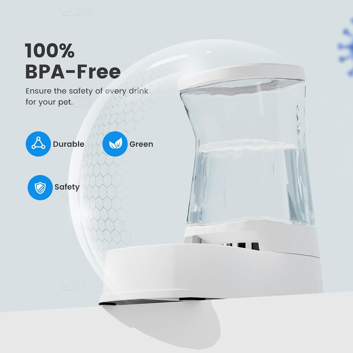 Gardner Pet 1.0Gal Gravity Automatic Dog Water Bowl Dispenser 100% BPA Free(White)