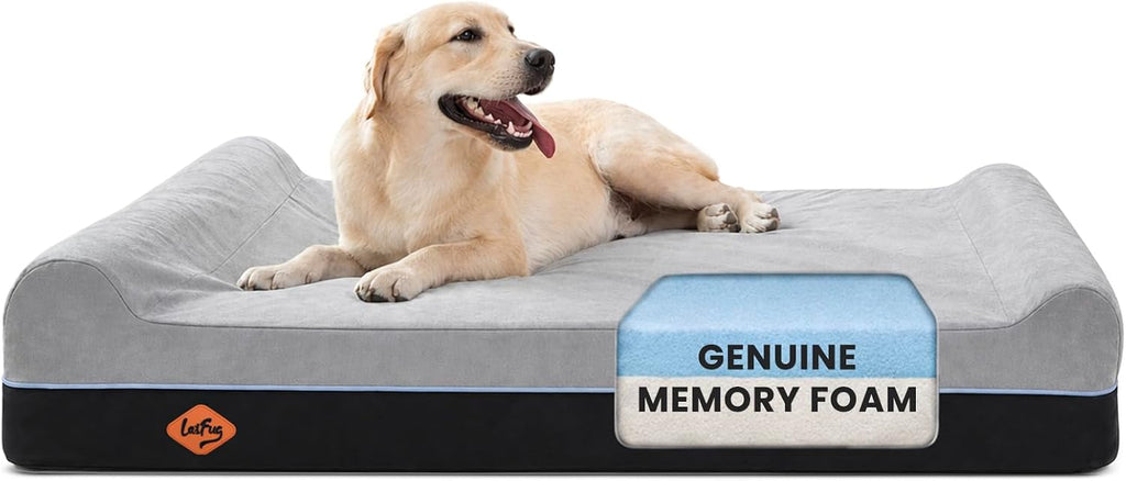 Laifug Orthopedic Dog Bed, Slate Grey 50''x36''x10'', Memory Foam
