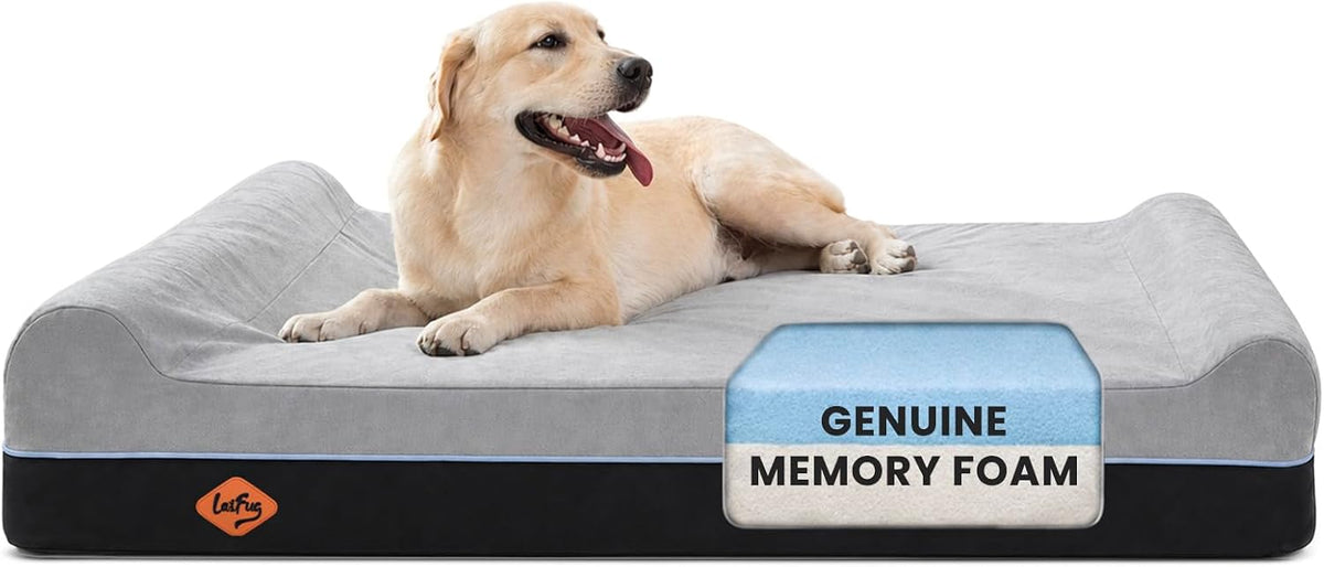Laifug Orthopedic Dog Bed, Slate Grey 50''x36''x10'', Memory Foam