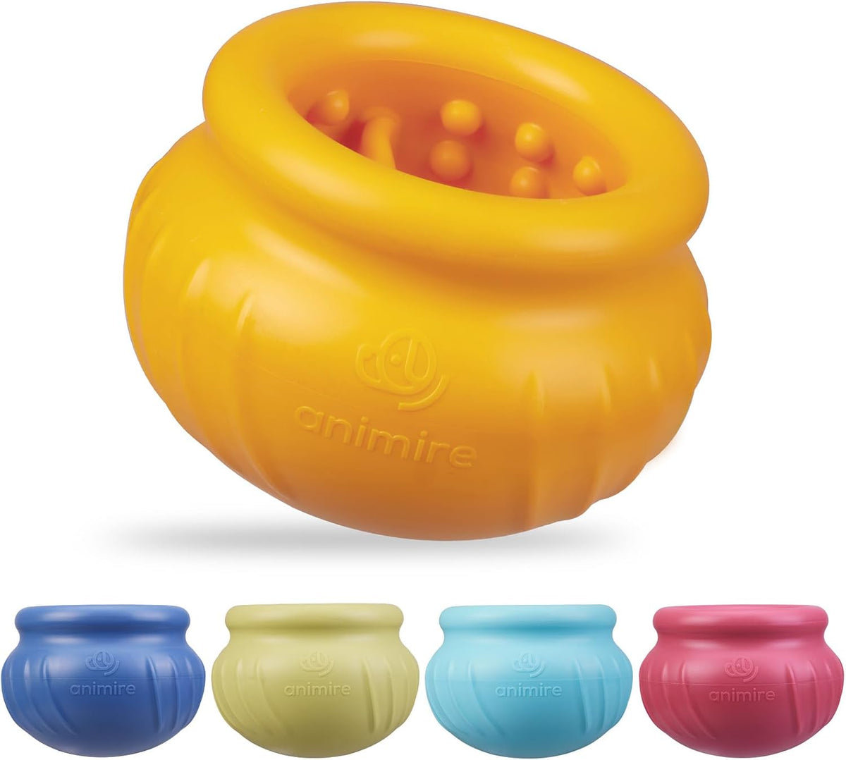 Wobbly Dog Enrichment Lick Toy, Stuffable Frozen Lick Bowl to Keep Dogs Busy, Long-Lasting Interactive Treat Dispensing Dog Toy, Silicone Fetch Catch Chew Toy(Orange,S)