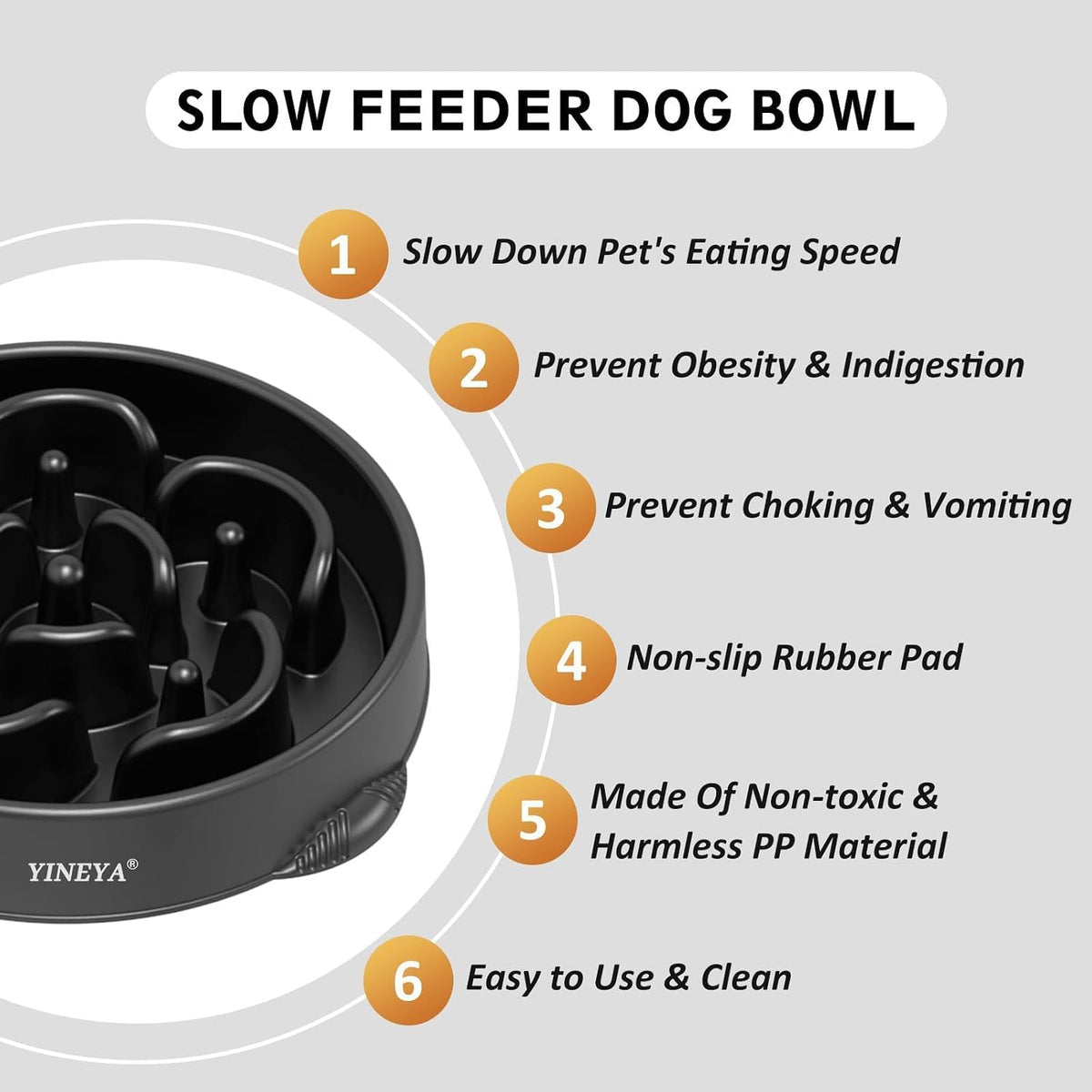 YINEYA 4 Cups Slow Feeder Dog Bowls Large Breed, Anti-Choking Pet Supplies, Maze Dog Food Bowl, Puzzle Feeder That Slow Down Eating | Dog Food Bowl Slow Down Eating Prevents Bloat, Promotes Healthy Digestion, Puzzle Feeder Interactive Makes Meal Time Fun