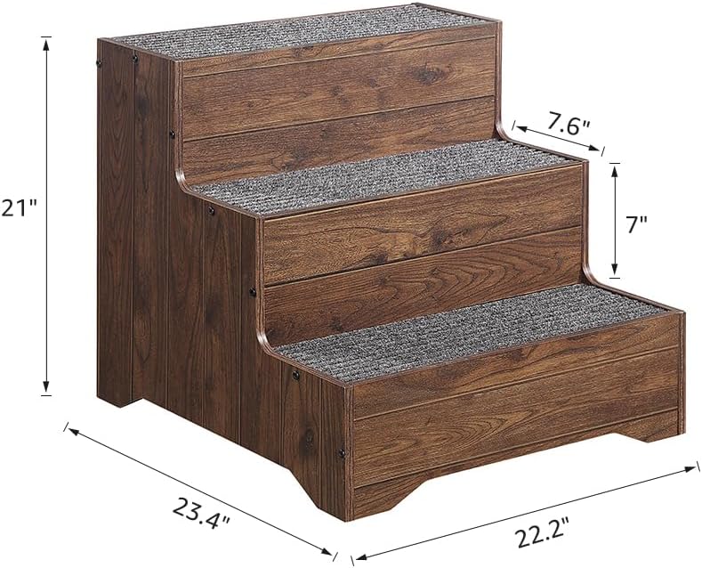beeNbkks Wooden Dog Stairs and Sturdy Pet Steps for High Beds or Couches