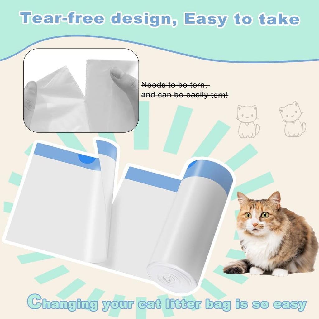 120 Pack Cat Litter Bags with Drawstring