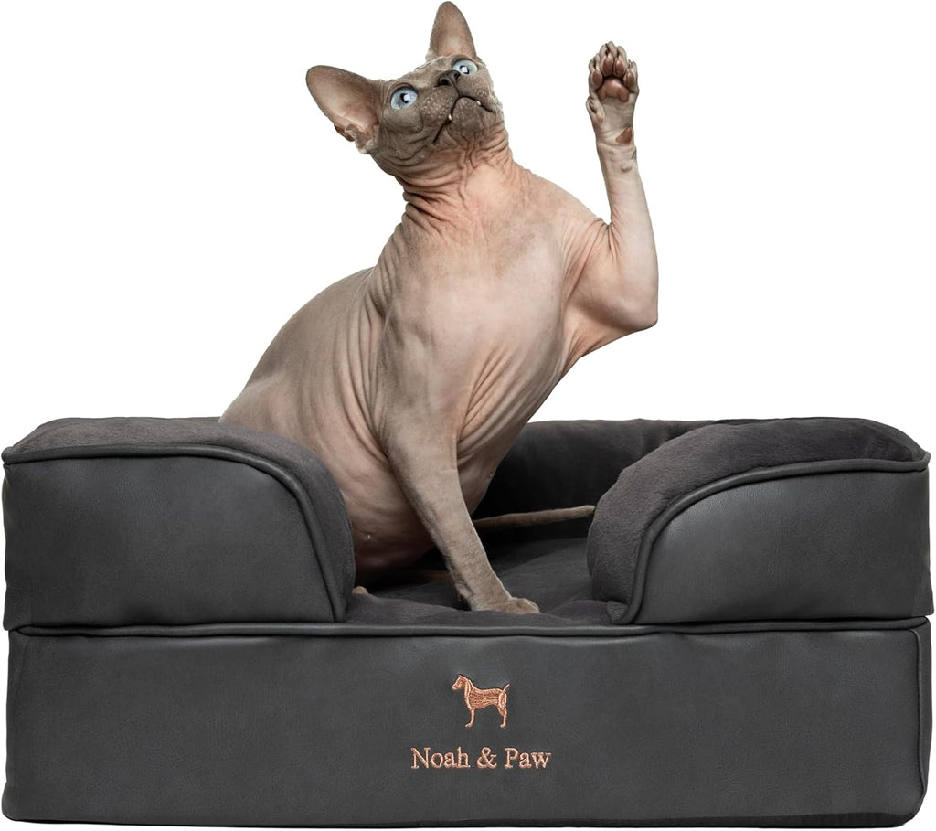 NOAH & PAW Cat Bed, XS Dog Bed, Orthopedic Memory Foam (2X Base) 20x15x8 in