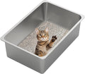 Kirecoo XXL Stainless Steel Cat Litter Box High Sided, Non-Stick | Solid Metal Box, Odor Free, Non Stick, Rust Proof, Easy to Clean, Ideal for Cats, Kittens, Multi-cat & Rabbits, Indoor Use