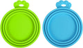 PetBonus 2 Packs Pet Food Can Covers Lids, Universal Size for Dog Cat Food | Silicone, 1 fit 3 Standard Size Can Tops, Can Topper for Wet Food, BPA Free, Dishwasher Safe, Blue Green 