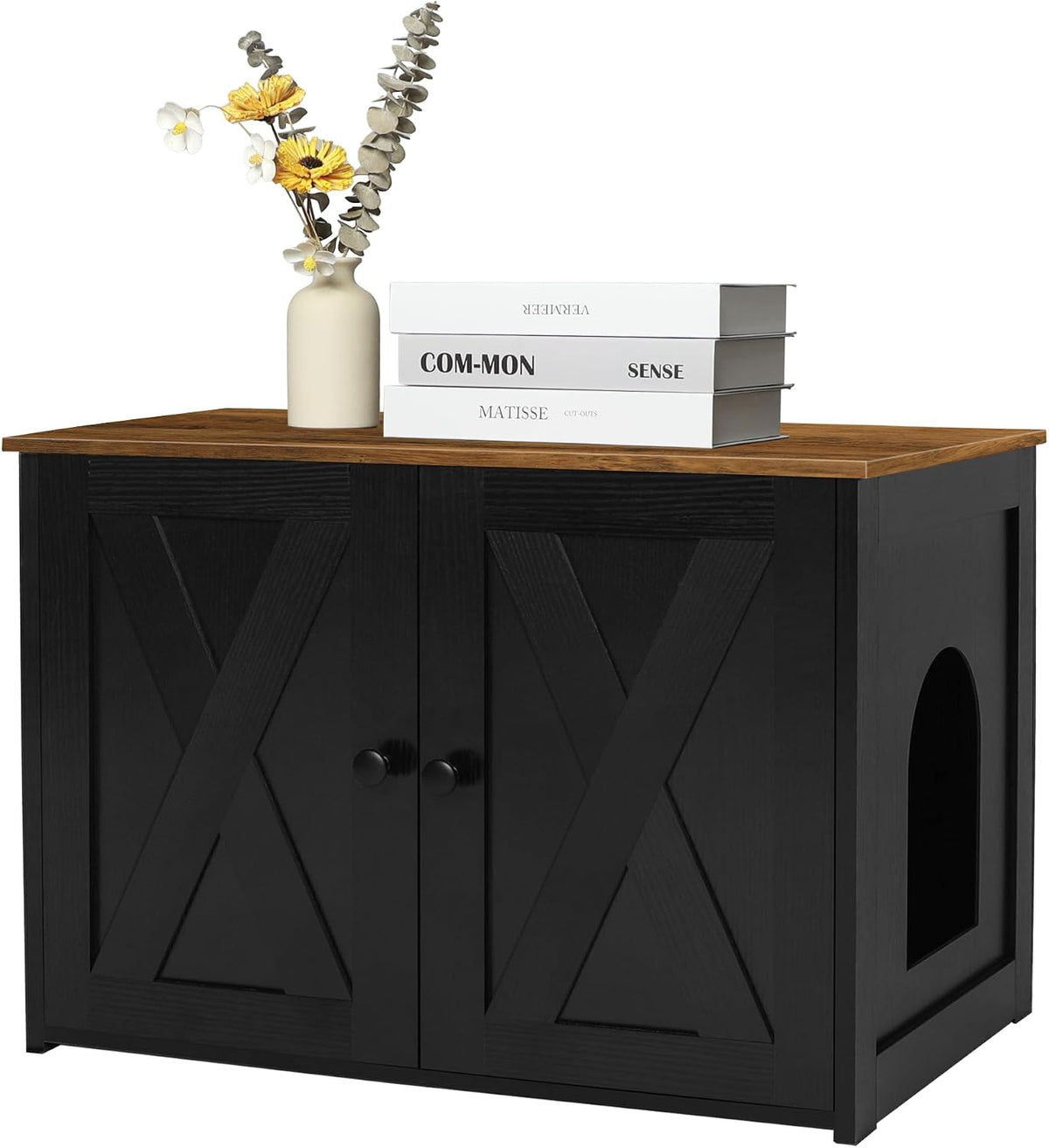 Dwanton Cat Litter Box Enclosure, Hidden Litter Box Furniture, 27.6 Inches