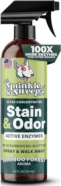 Sprinkle & Sweep: Pet Stain & Odor Enzyme Spray - 24oz - No Scrubbing Concentrated Formula, Dog & Cat Urine & Mess Destroyer, Carpet Spot Cleaning
