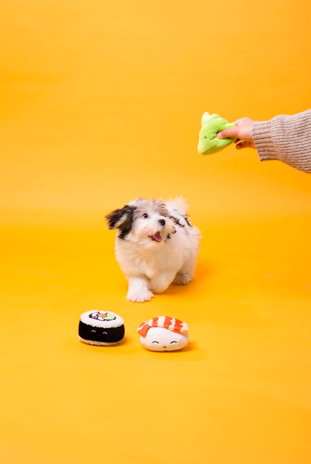 Pearhead Sushi Plush Squeaky Dog Toys, Gift Set