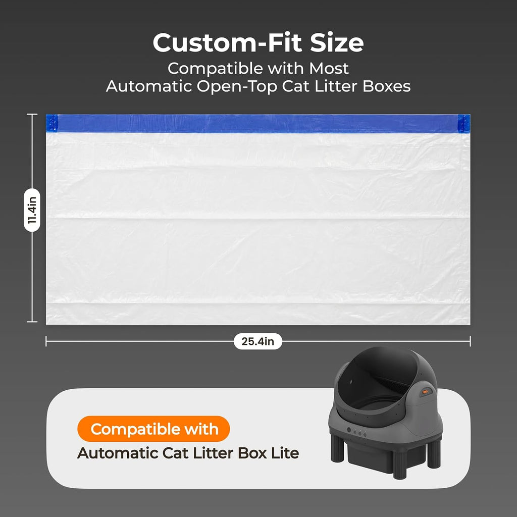 HHOLOVE Self Cleaning Litter Box, Open Top Automatic Litter Box, Safety Sensors Protection, App Control for Multiple Cats, Odor Control Includes 1 roll Liner, Large Waste Bin (White)
