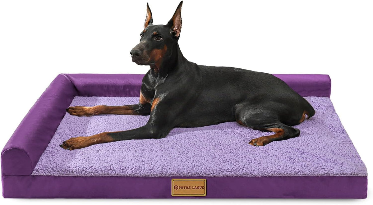 Patas Lague Orthopedic Large Dog Bed Washable Pet Sofa Bed 42''X28''Purple