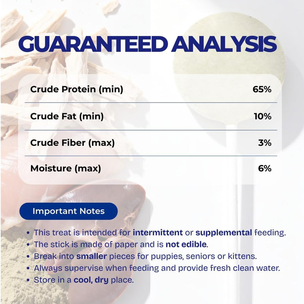 Wag&Purr Freeze Dried Cat Treats - Chicken Lollipops, 15 Pack, High Protein Snacks for Cats & Small Dogs, Training, Food Topper & Interactive Treat