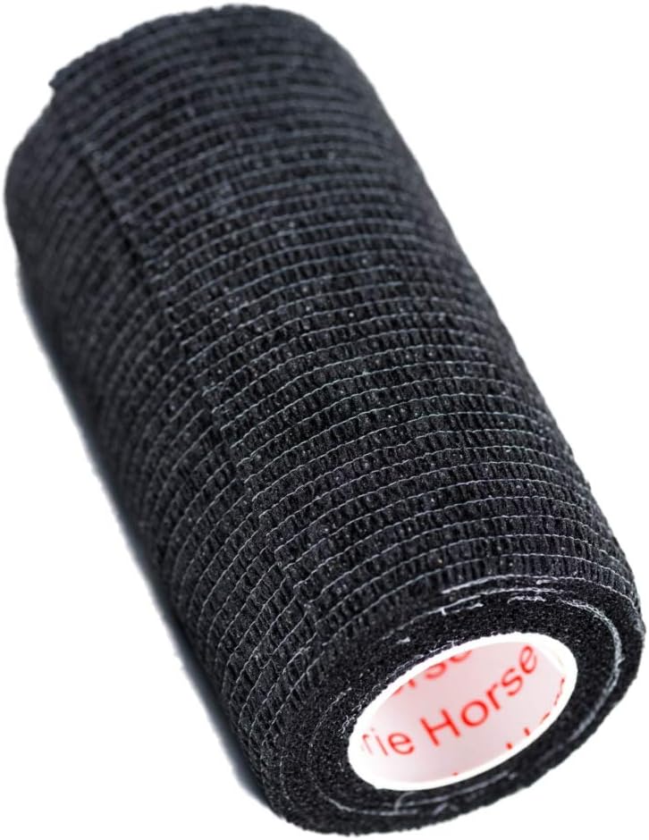 3 Inch Self Adhesive Bandage Wrap - Self-Sticking Vet Wrap - Black, 12 Pack