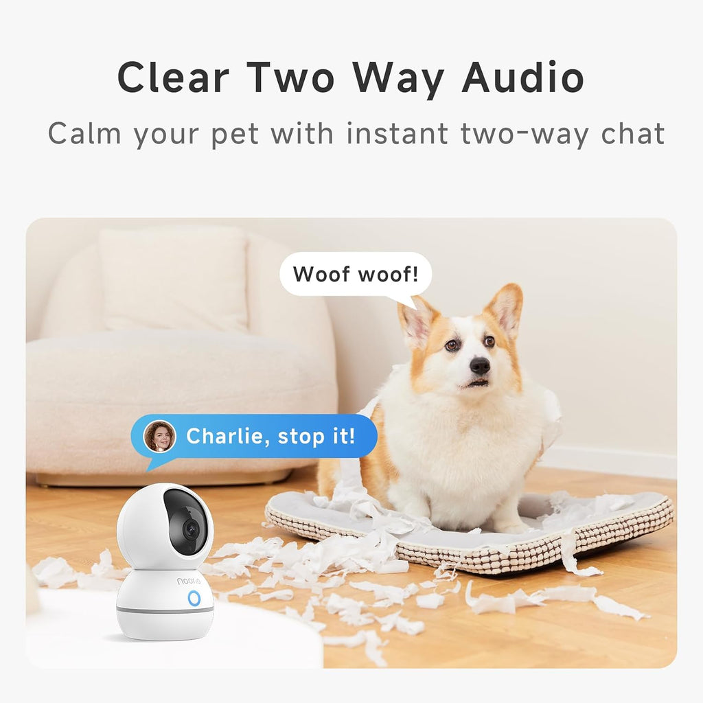 Noorio 2K Indoor Camera Wireless, Baby Monitor Pet Camera, 2-Way Audio