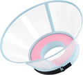 Sponge Core Dog Cone, Inflatable Dog Cone Collar Alternative, Dogs Donut Collar After Surgery, Soft Cone for Large Medium Small Dogs to Stop Licking, No Inflation Required, Clear View(Size 5, Pink)