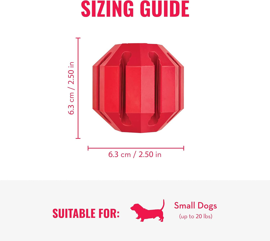 KONG Stuff-A-Ball, Natural Rubber Dental Chew Toy, for Small Dogs | Stuffable Dental Chew Toy for Teeth Cleaning, Fill with Treats & Snacks to Keep Dogs Busy & Engaged at Playtime