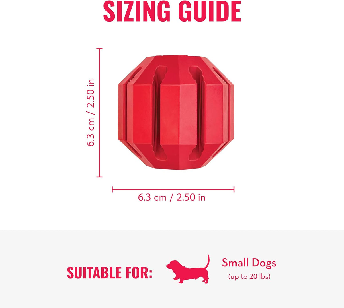 KONG Stuff-A-Ball, Natural Rubber Dental Chew Toy, for Small Dogs | Stuffable Dental Chew Toy for Teeth Cleaning, Fill with Treats & Snacks to Keep Dogs Busy & Engaged at Playtime