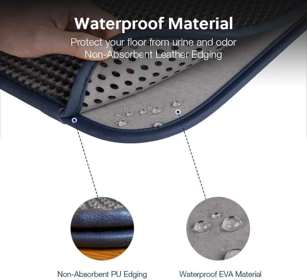 WePet Cat Litter Mat, Kitty Litter Trapping Mat, Honeycomb Double Layer Mats, No Phthalate, Urine Waterproof, Easy Clean, Scatter Control, Catcher Litter Tray Box Rug Carpet