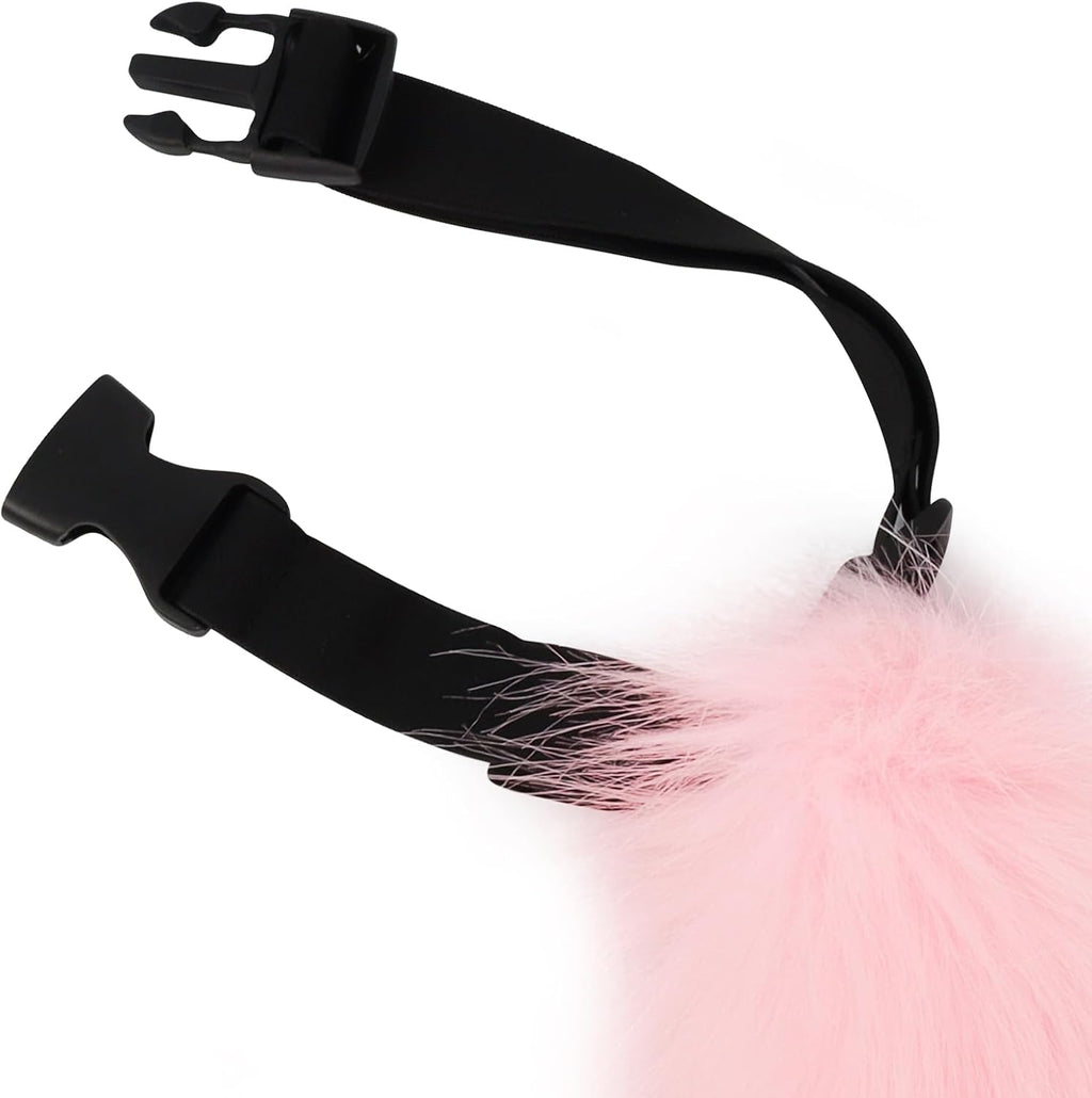 COSYEARS Animal Cat Wolf Fox Dog Faux Fur Tail for Halloween Party Cosplay Costume Accessories Pinkwhite