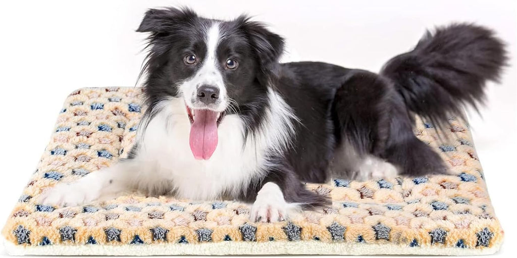 Mora Pets Dog Crate Pad Bed Ultra Soft Pet Mat Star Print Brown 35 x23 Inch