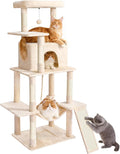 ABCPET 63" Multi-Level Cat Tree Tower for Indoor Cats, Beige