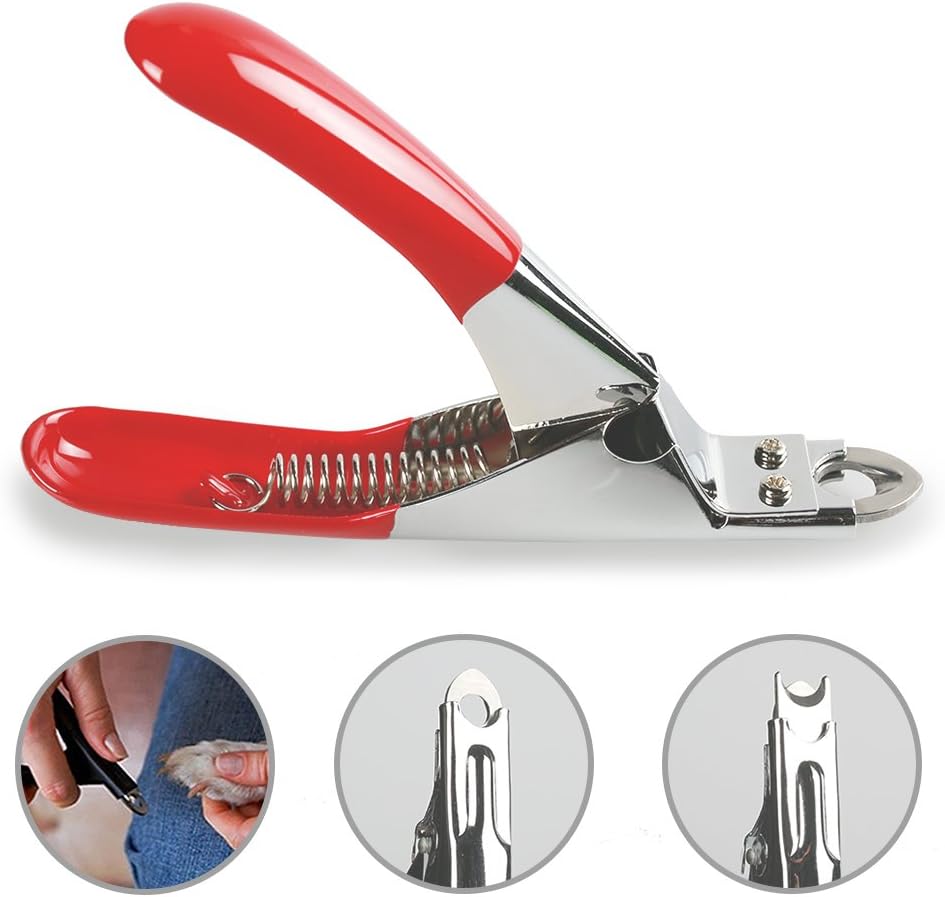 Dog Cat Pets Nail Clippers, Professional Pets Claw Trimmer with Free Nail File, Sharp Stainless Steel Blade, Sturdy Non Slip Handles - for Safe, Professional at Home Grooming 