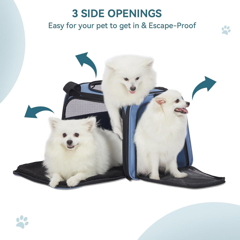 PETSFIT Dog Carrier for Small Dogs, Large, Blue