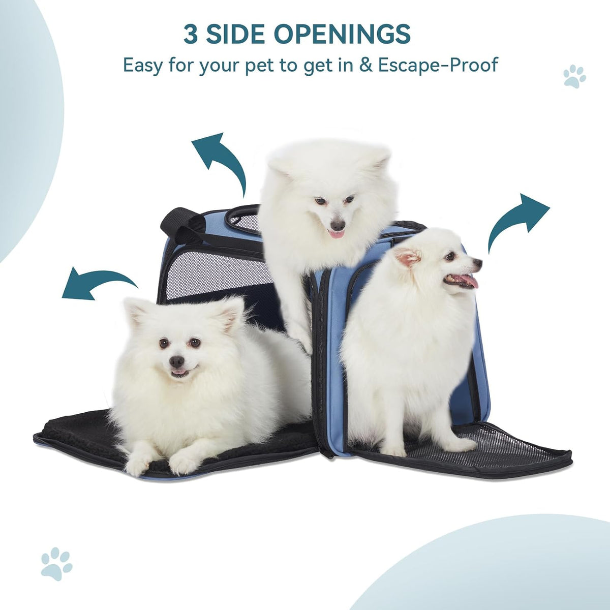 PETSFIT Dog Carrier for Small Dogs, Large, Blue