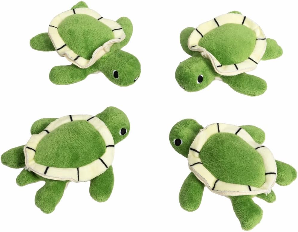 Hollypet Squeaky Hide and Seek Dog Toys for Small and Medium, 4 Turtles | Interactive Plush Stuffed Dog Squeak Toys for Small Medium Sized Dogs and Non-Aggressive Chewers, Puppy Teeth Clean Chew Toys