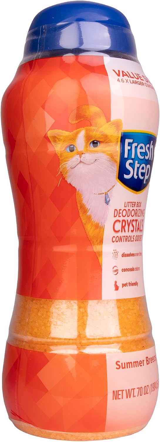 Fresh Step Cat Litter Crystals Deodorizer, Summer Breeze Scent, 70 Oz