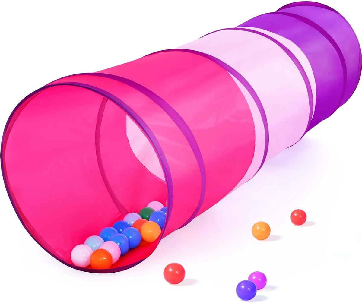 Kids Play Tunnel Tent for Toddler, 6-ft Pop Up Crawl Tunnel Toy for Baby Children or Dog Cat, Collapsible Gift for Boy and Girl Play Tunnel Indoor and Outdoor Game (Colorful Play Tunnel)