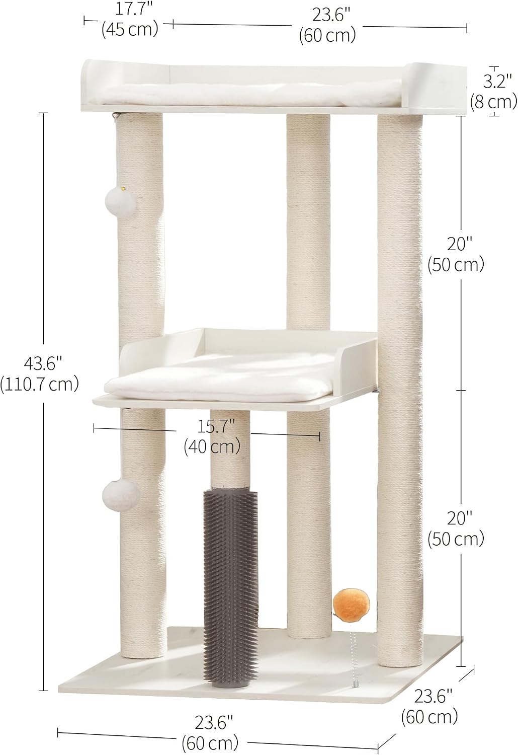 FourFurPets Modern Cat Tree for Indoor Cats Large Adult, Large Platforms