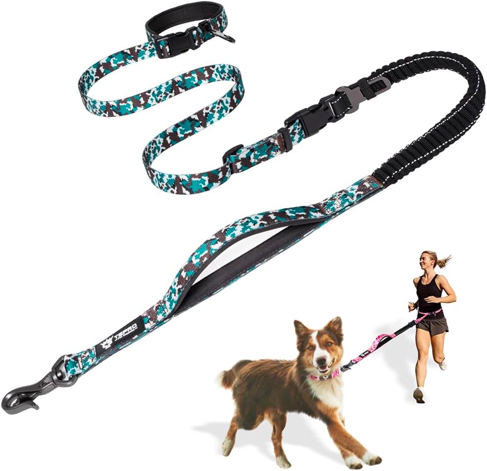 TSPRO Shock Absorbing Hands-Free Bungee Dog Leash with Car Safety Tether