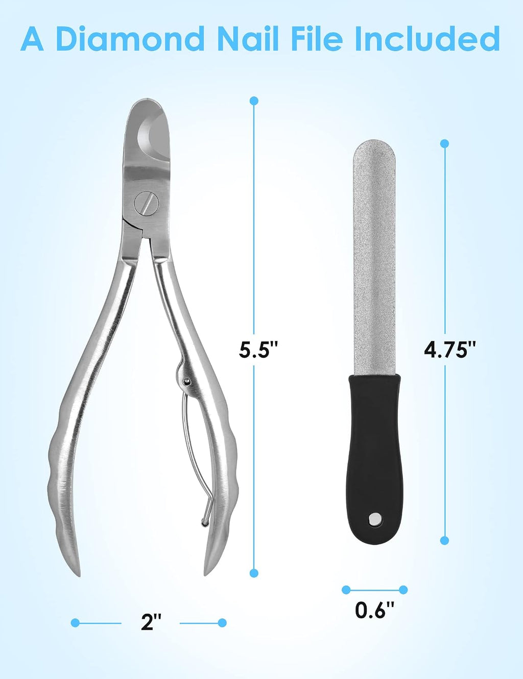 Gobeigo Heavy Duty Dog Nail Clippers for Large Dogs & Thick Nails (Silver)