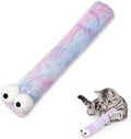 Andiker Catnip Toys for Cats, Cute Caterpillar Design Cat Pillar with Pompom Ball Cat Kicker Toy Containing Catnip Silvervine Galls Fruit Interactive Cat Toys for Indoor Cats (Light Purple)