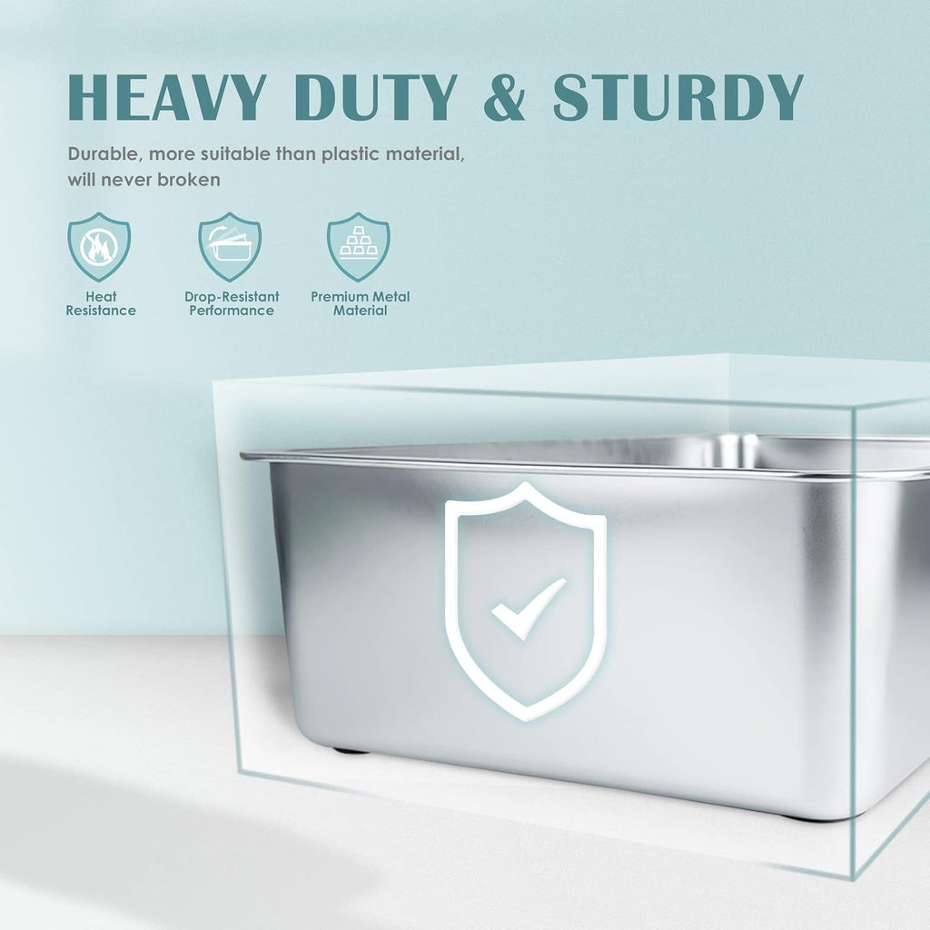 Stainless Steel Cat Litter Box, Large Metal Litter Box 23.5" Lx15.5 Wx6 H