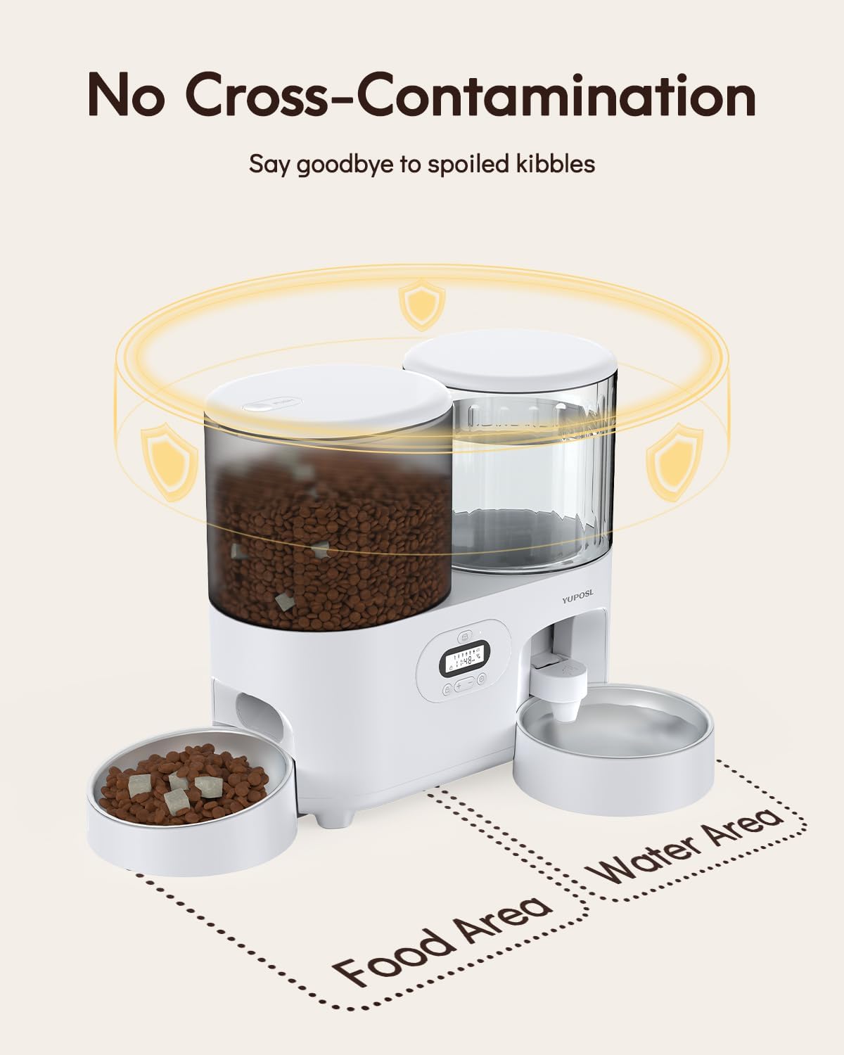 Yuposl Automatic Cat Feeder and Cat Water Dispenser, 10L Large Capacity