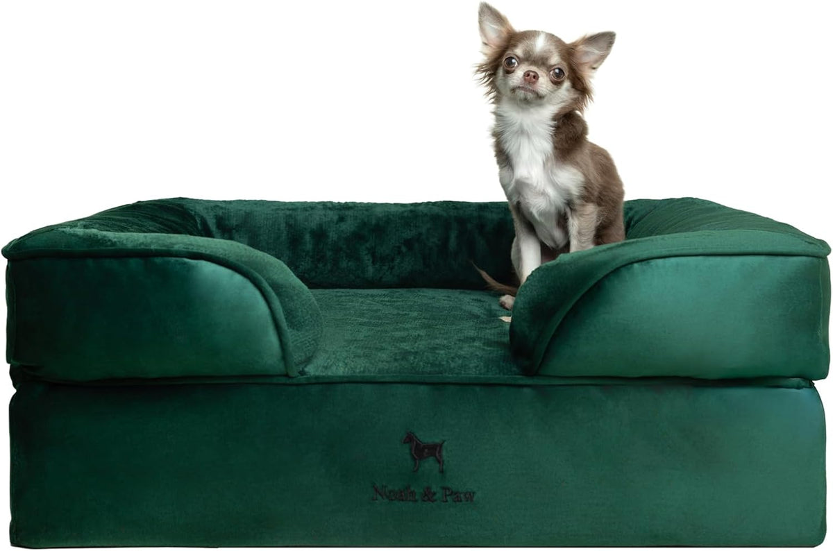 NOAH & PAW Dog Bed, Orthopedic Memory Cooling Foam (2X Base) 28x23x11in