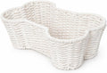 OtterPets Dog Toy Basket, Bone Shaped Cotton Rope Dog Toy Bin, Large 23x15