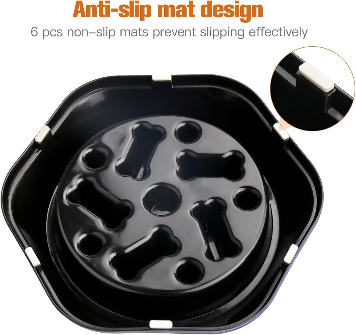 UPSKY Slow Feeder Dog Bowl Anti-Chocking Slower Feeding Pet Puzzle Bowls | Interactive Bloat Stop Dog Food Dishes, Non-Slide Dogs Lick Treat for Small Medium, Slow-Eating Maze Design, Easy to Clean 